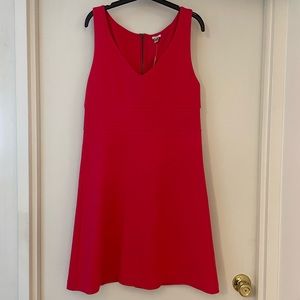 J. Crew Red Orange Vneck Sleeveless Shift Dress - Size 8